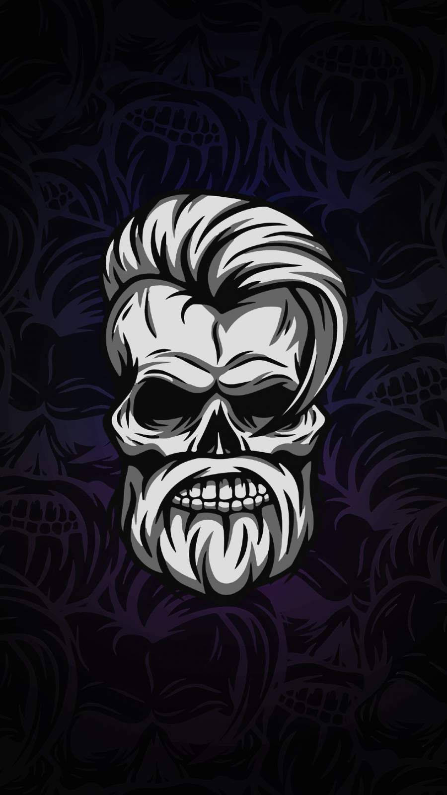 Angry Skull Beard Logo Digital Art Wallpaper