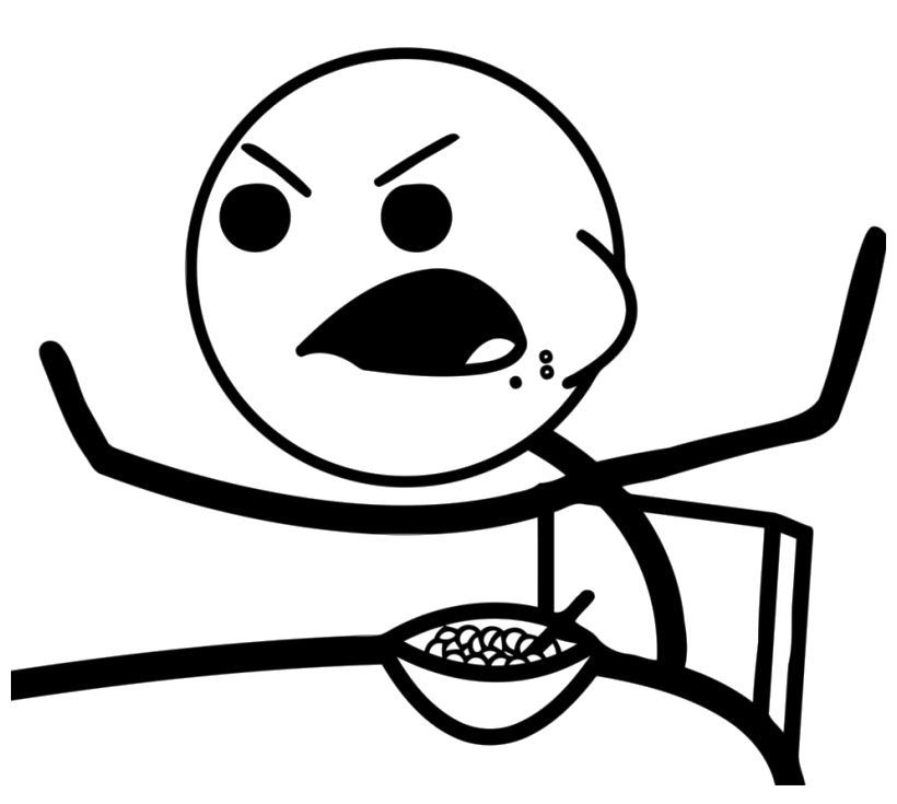 Angry Stick Figure Eating Cereal PNG