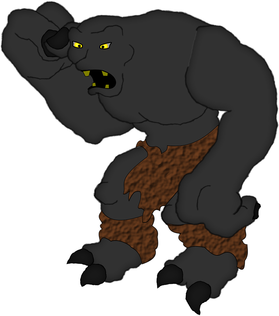 Angry Troll Cartoon Illustration PNG