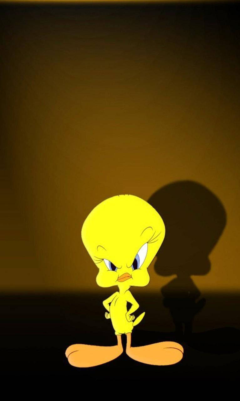 Angry Tweety Bird With Shadow Wallpaper