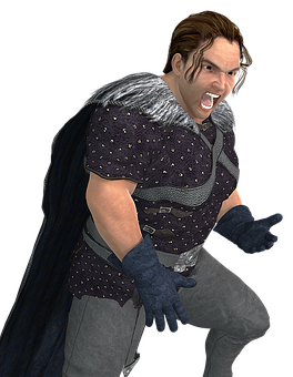 Angry Warrior Character PNG