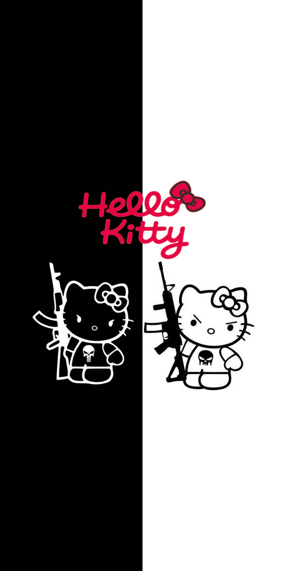 Angry White And Black Hello Kitty Wallpaper