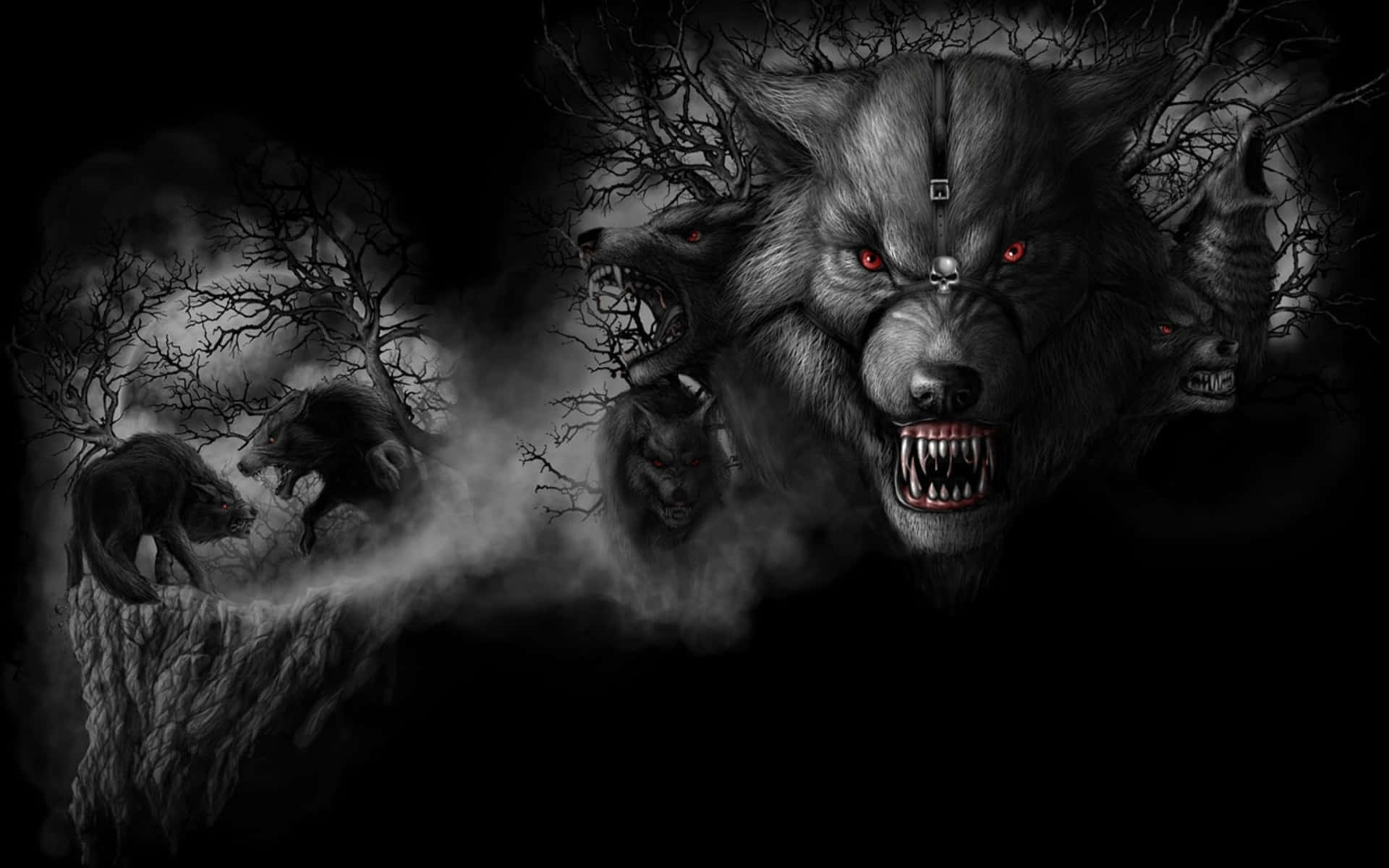 Fearless Angry Wolf in the Wild Wallpaper