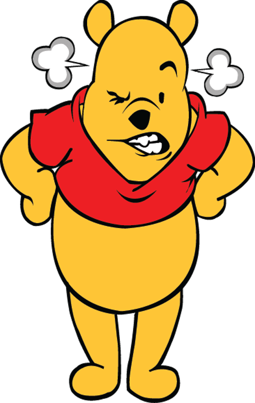 Angry Yellow Bear Cartoon PNG