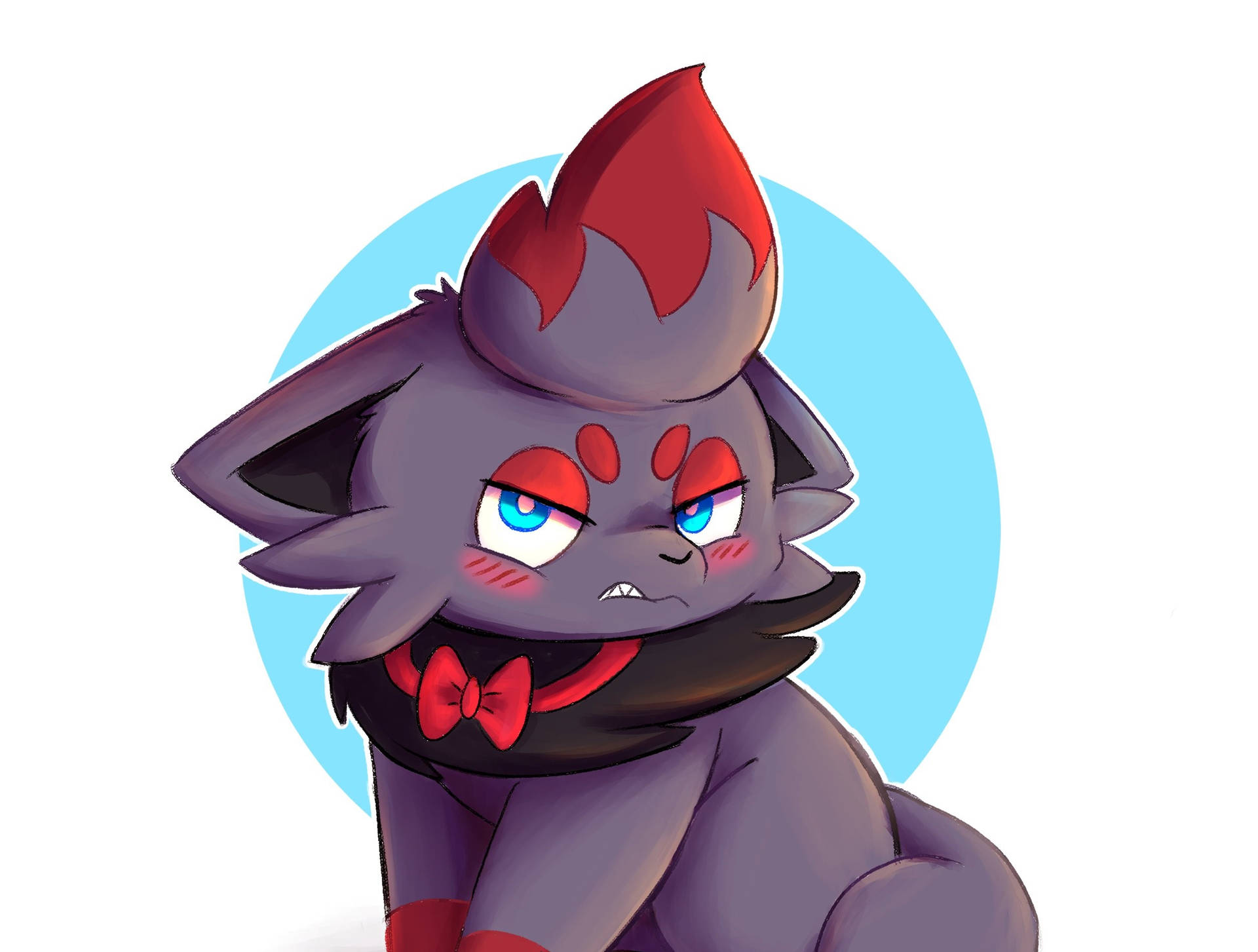 Angry Zorua With Bow Background