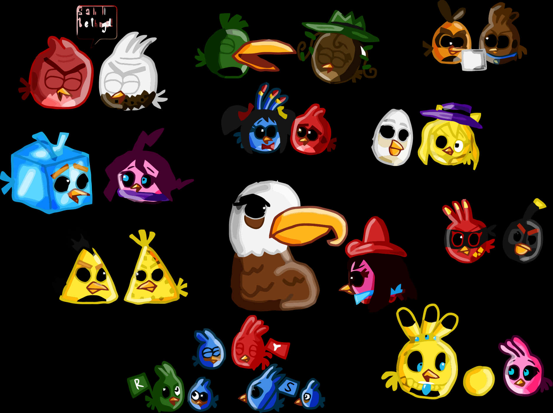 Angry_ Birds_ Character_ Collage PNG