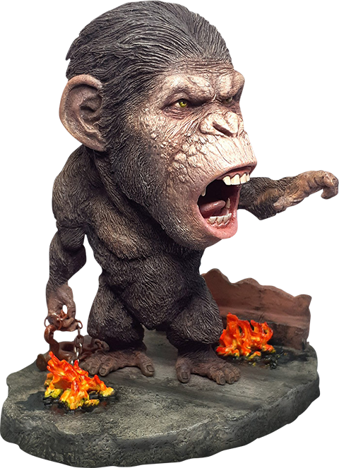 Angry_ Chimpanzee_ Figure_with_ Fire PNG