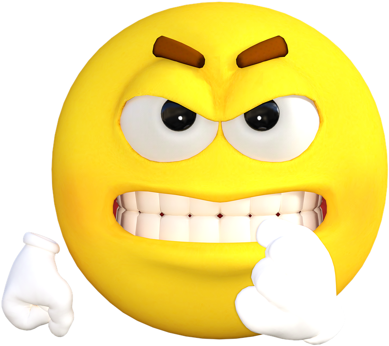 Angry_ Yellow_ Emoji_3 D PNG