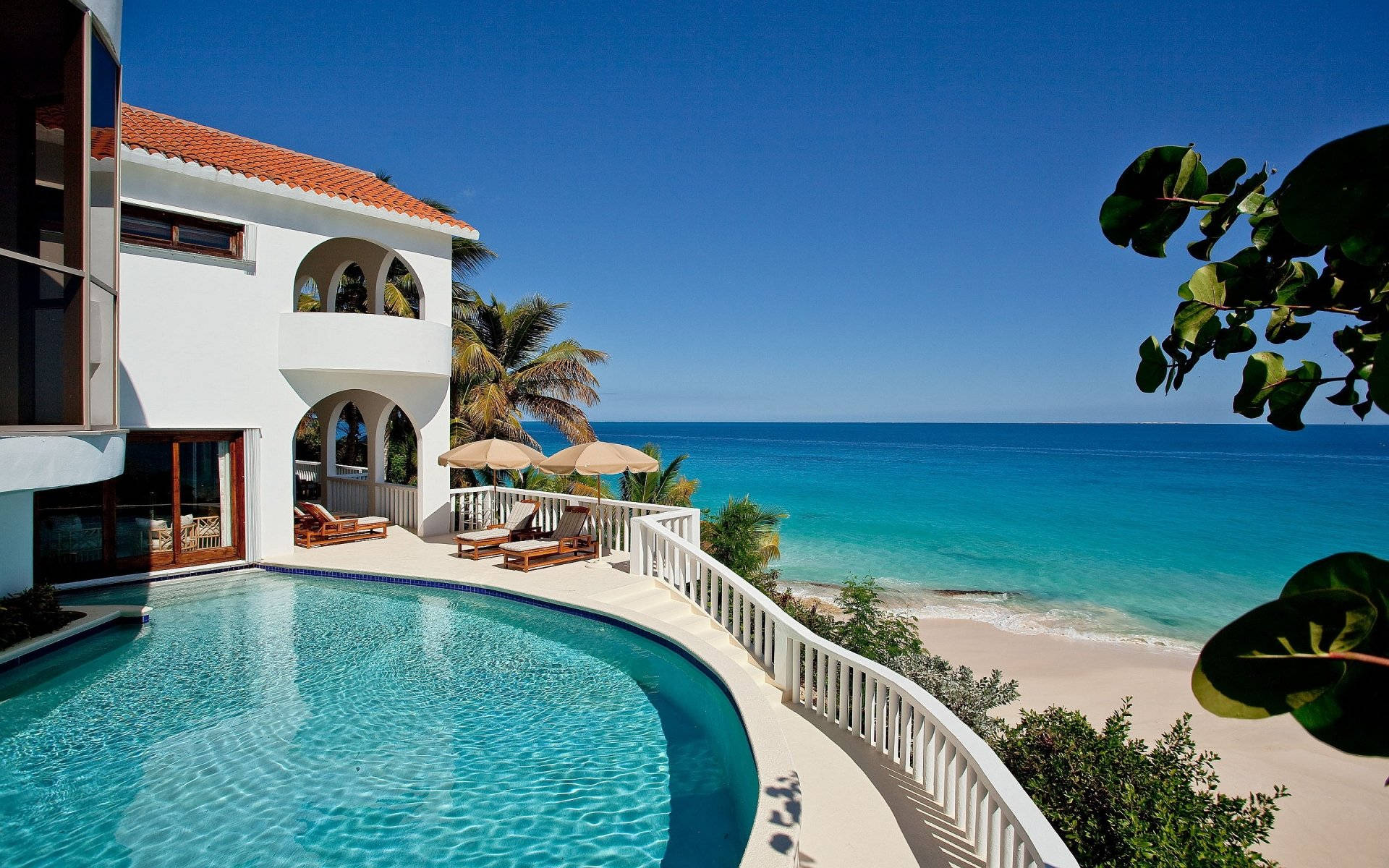 Tranquil Beach House in Anguilla, Caribbean Wallpaper