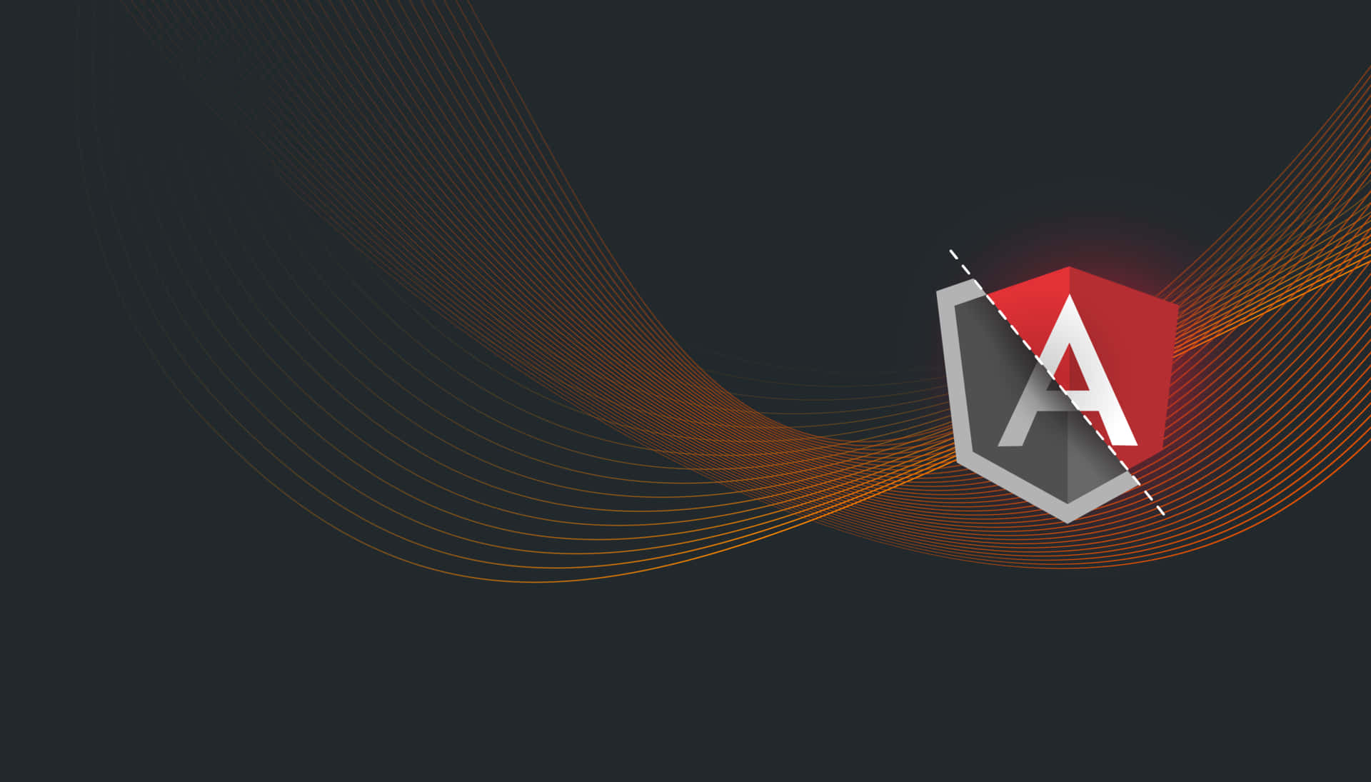 Angular Logo With Abstract Wave Lines Wallpaper
