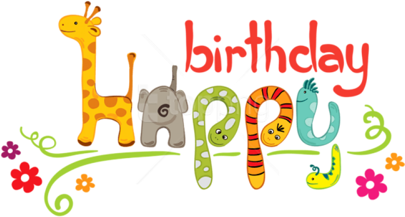 Animal Alphabet Happy Birthday Background PNG