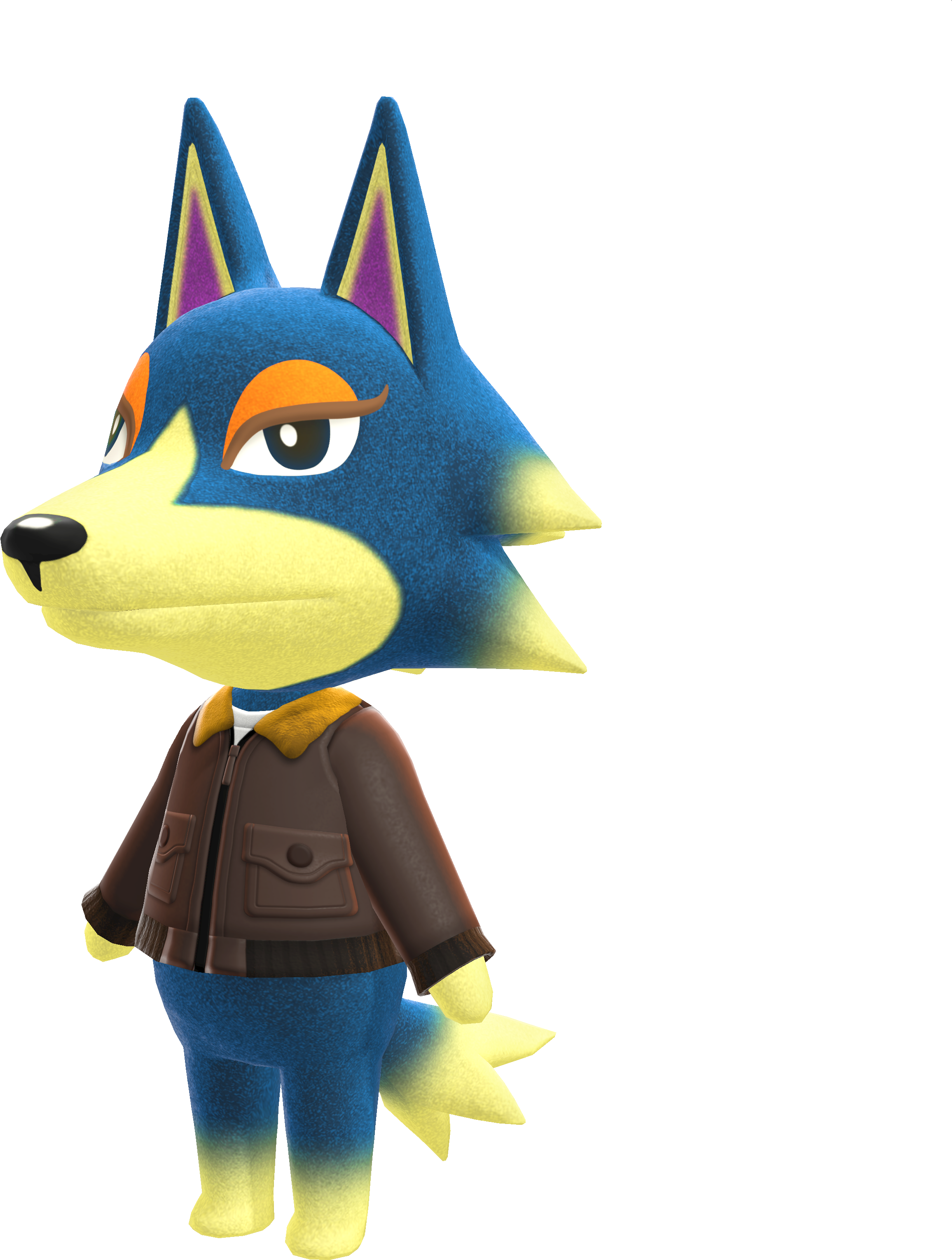 Animal Crossing Blue Wolf Character PNG