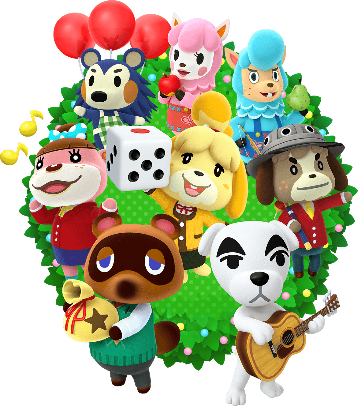 Animal Crossing Characters Celebration PNG