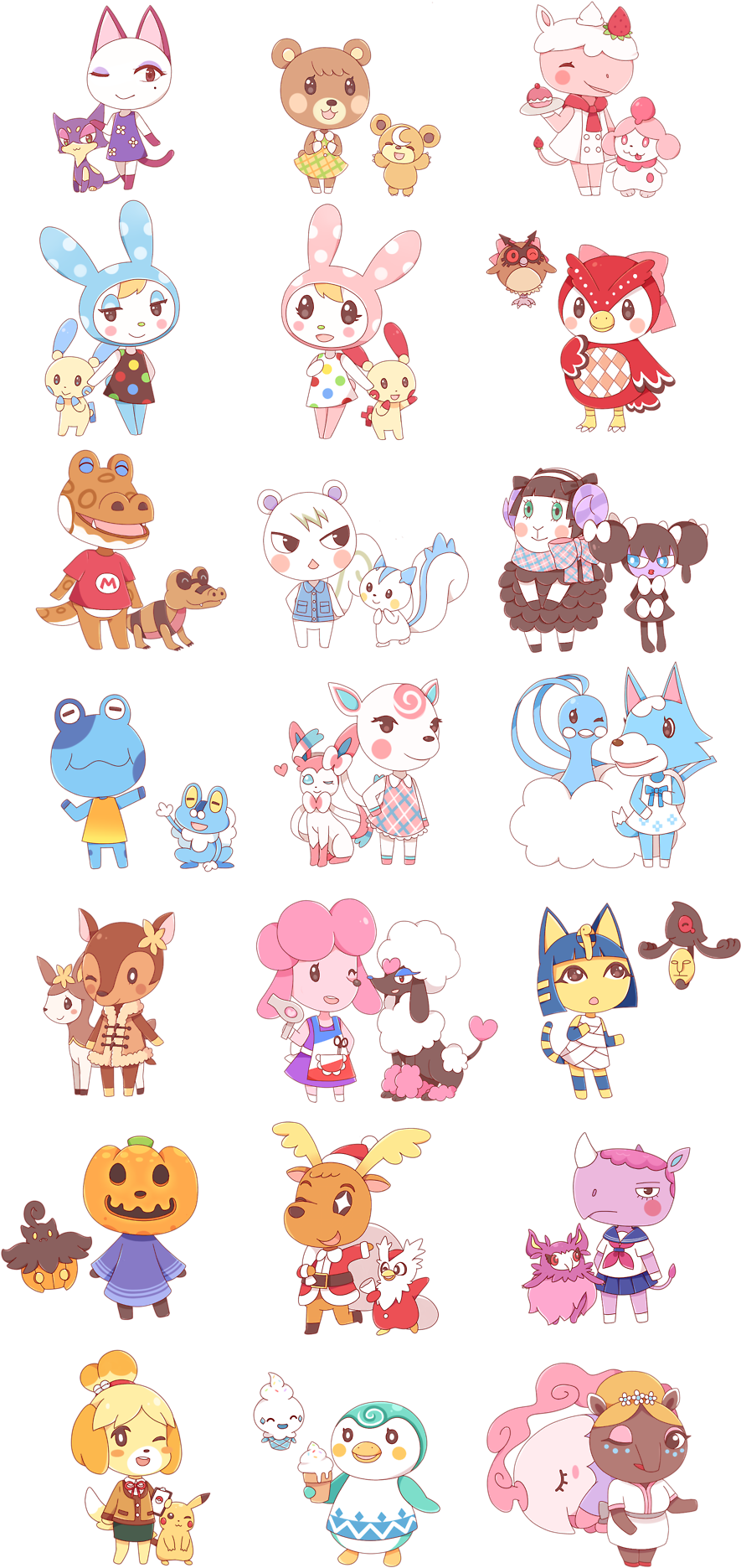 Animal Crossing Characters Cute Illustration PNG