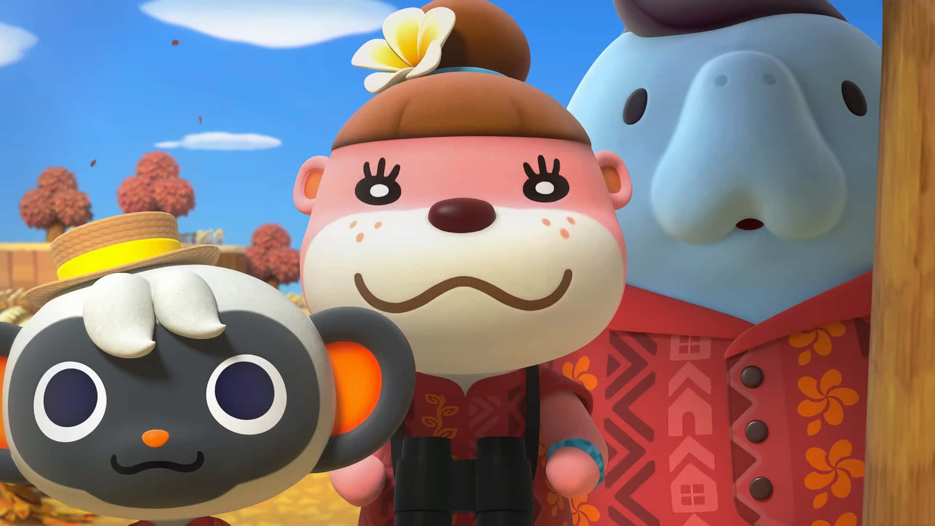 Animal Crossing Characters Fall Season Wallpaper