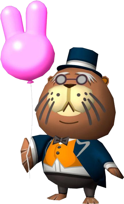 Animal Crossing Characterwith Pink Balloon PNG