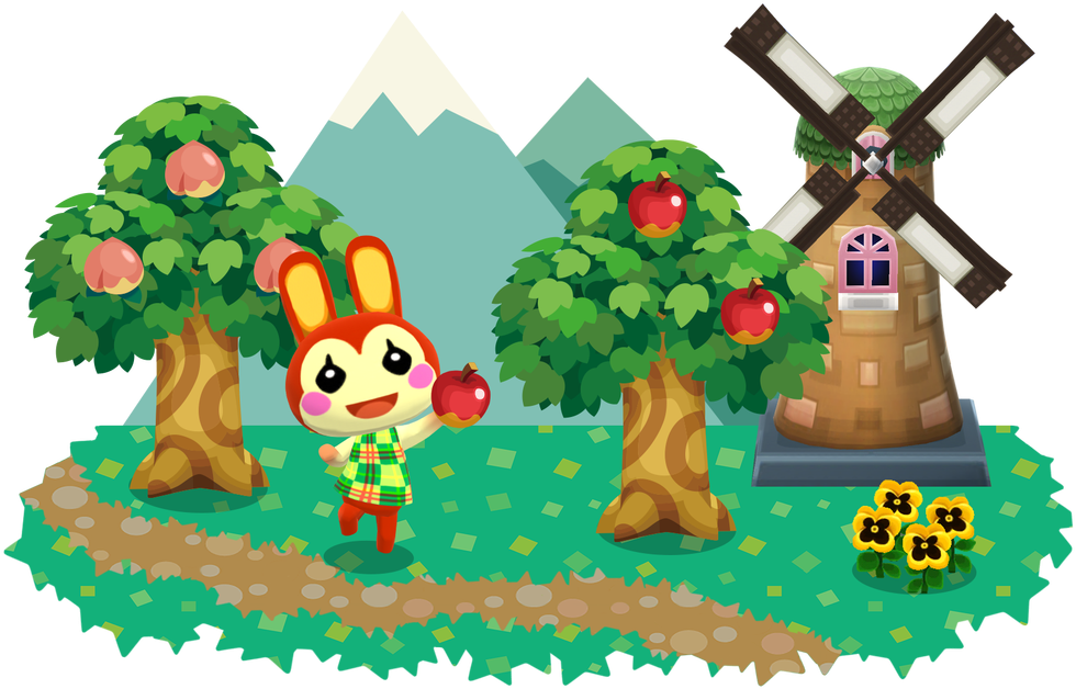 Animal Crossing Happy Villagerand Windmill PNG