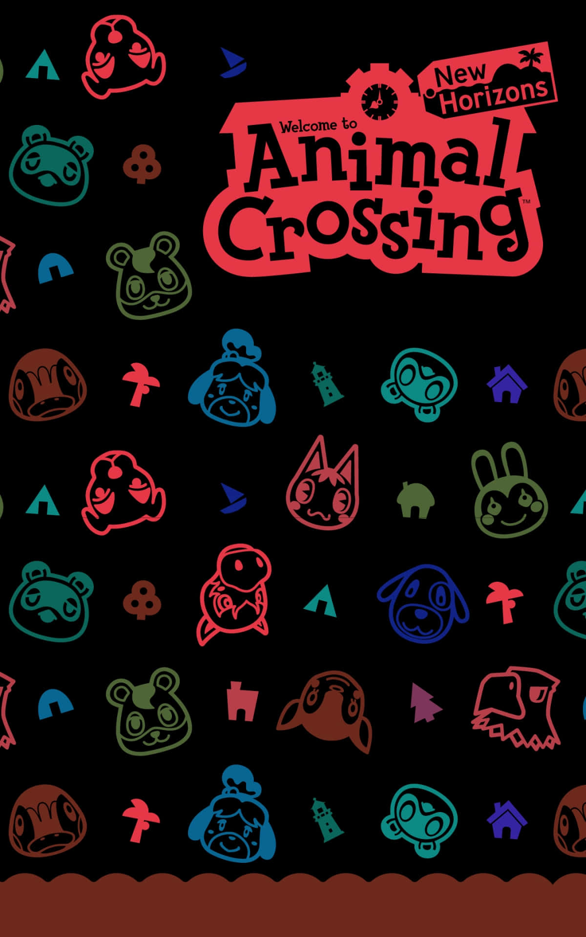 Animal Crossing New Horizons Character Silhouettes Wallpaper
