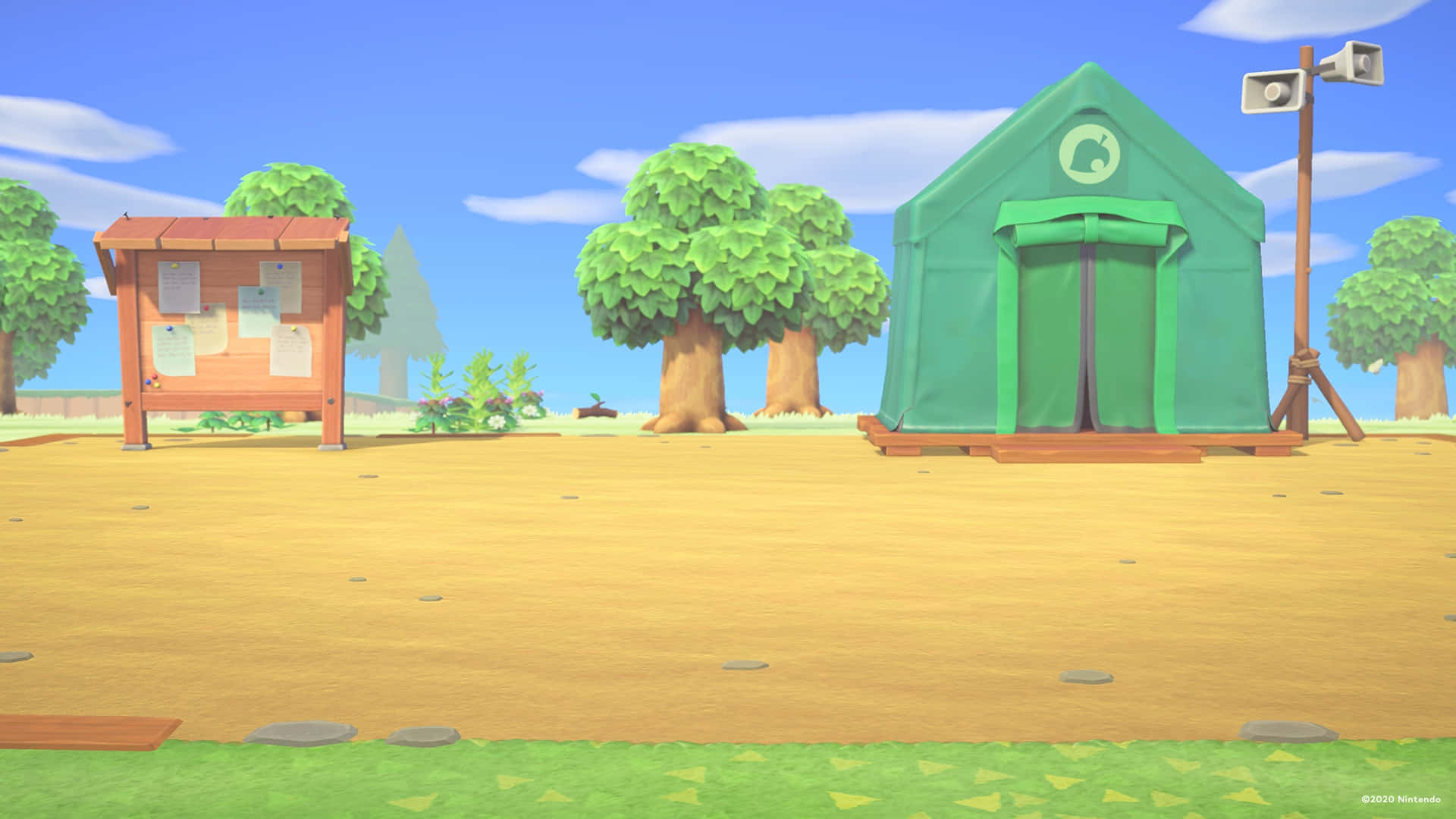 Animal Crossing New Horizons Resident Services Tent Wallpaper