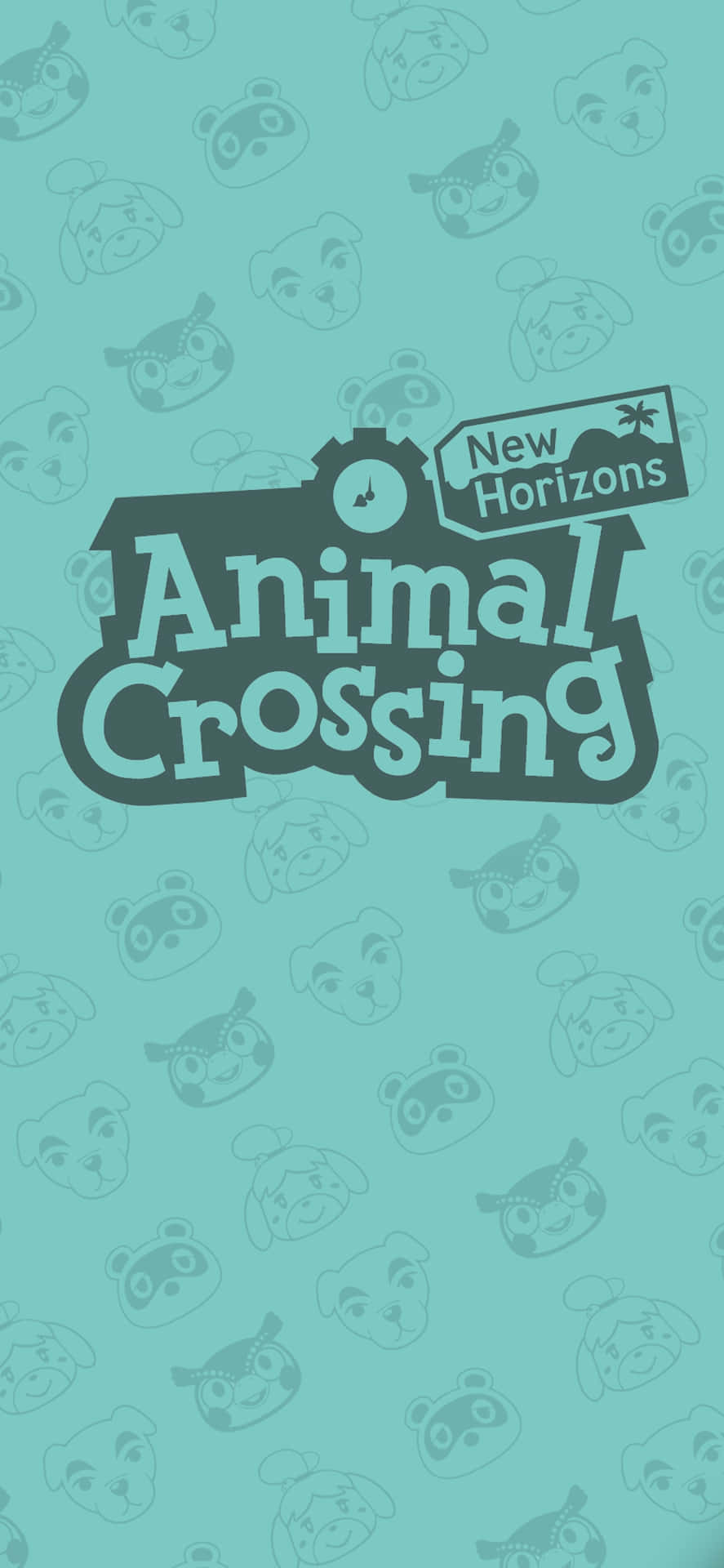 Animal Crossing New Horizons Teal Background Wallpaper