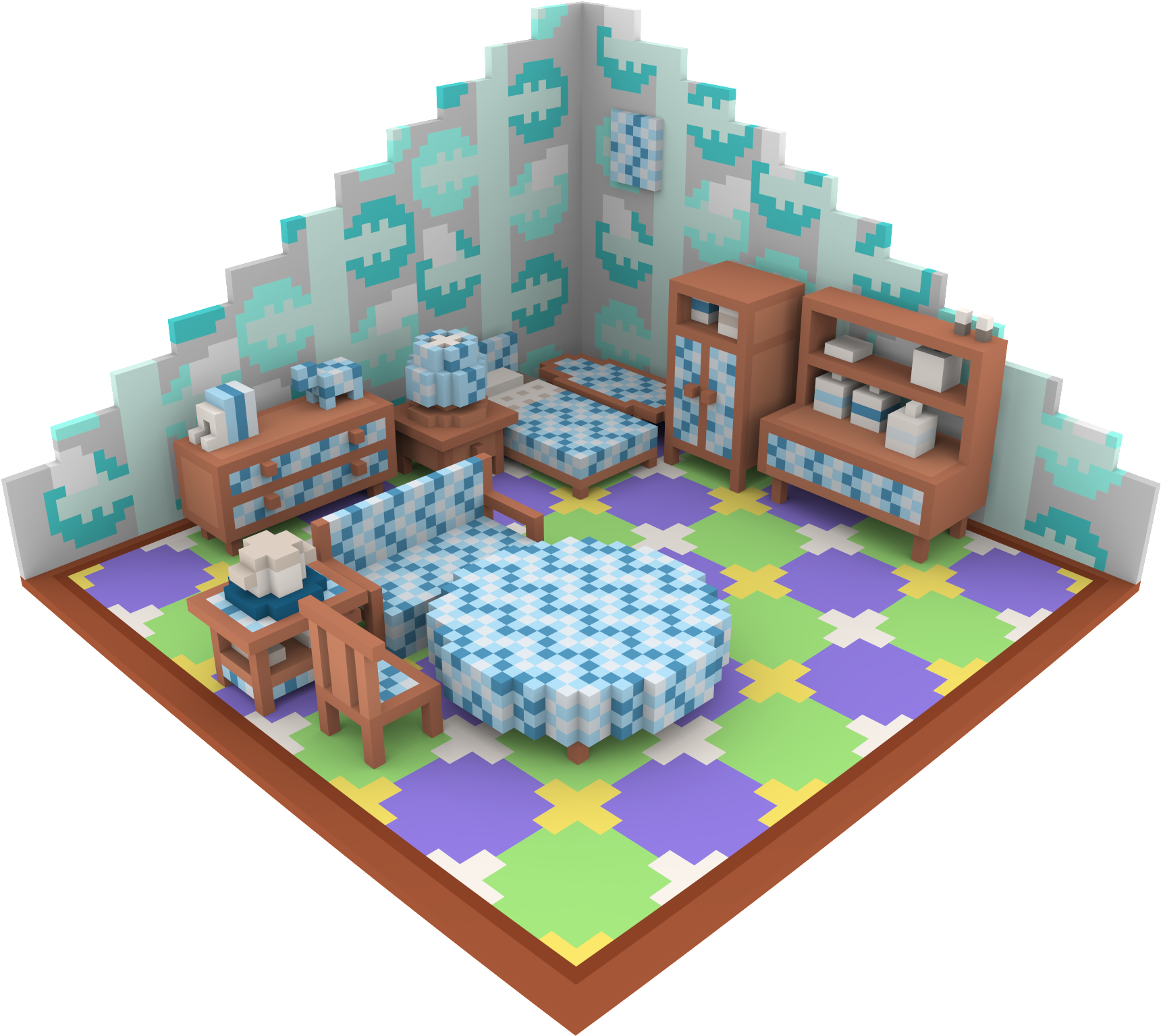 Animal Crossing Pixel Room Design PNG