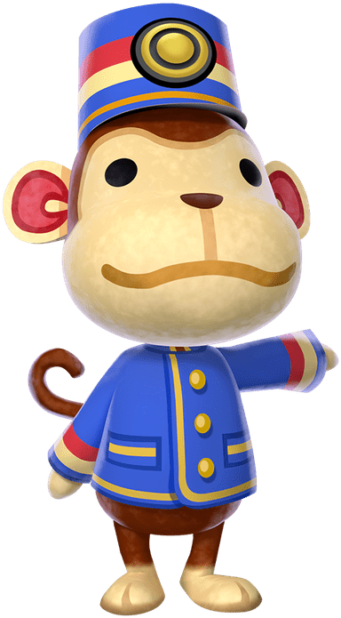 Animal Crossing Porter Monkey Character PNG