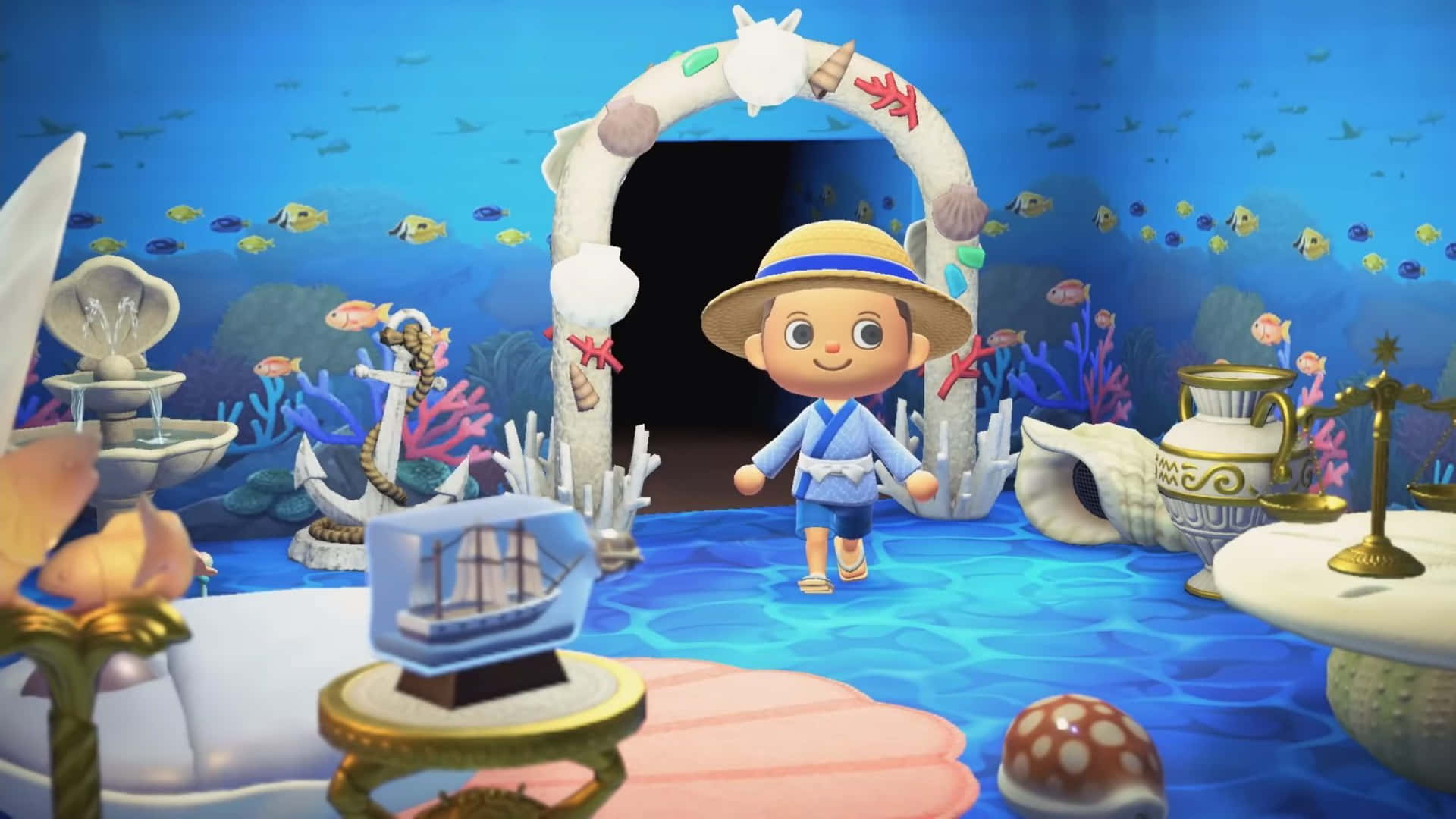 Escapeo Frio Do Inverno Para A Encantadora Cidade De Animal Crossing. Papel de Parede