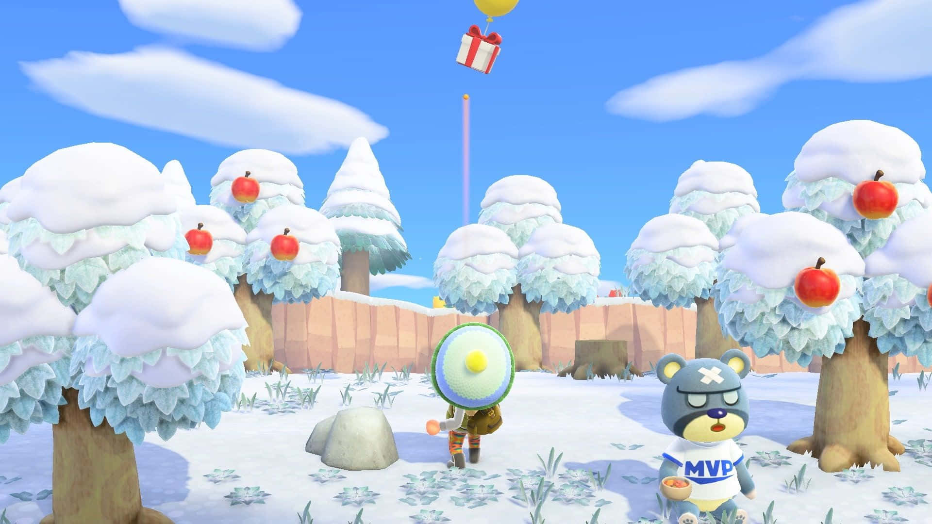 Animal Crossing Winter Snow Trees Wallpaper