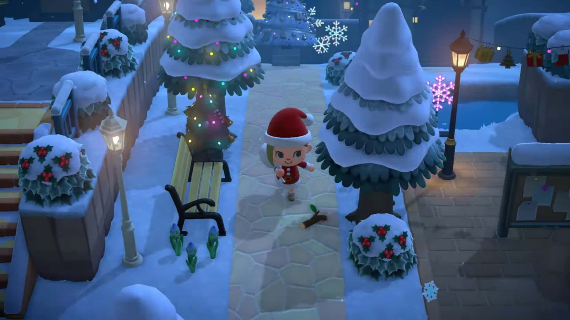 Winter has arrived in Animal Crossing! Wallpaper