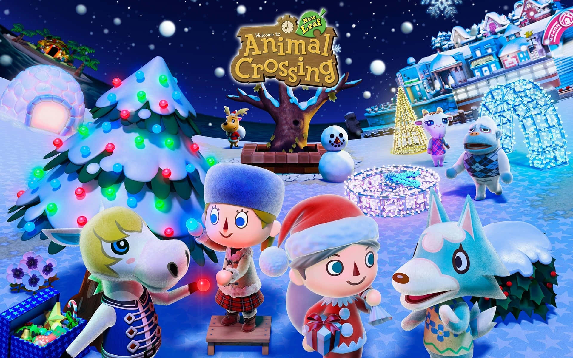 Animal Crossing Winter Celebration Wallpaper