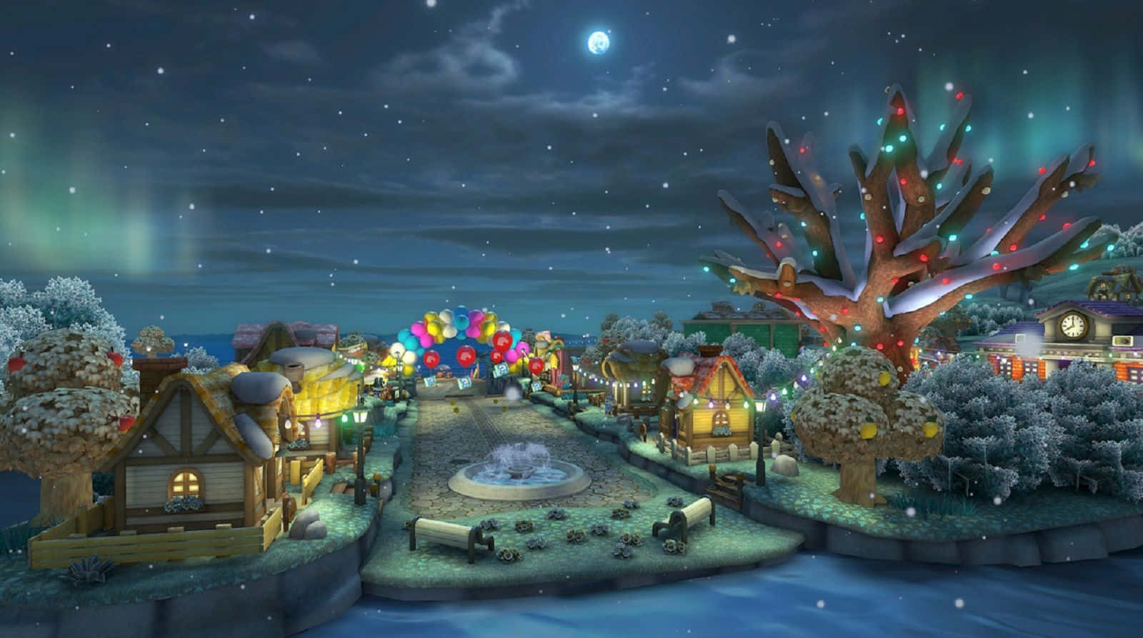 Animal Crossing Winter Village Wallpaper