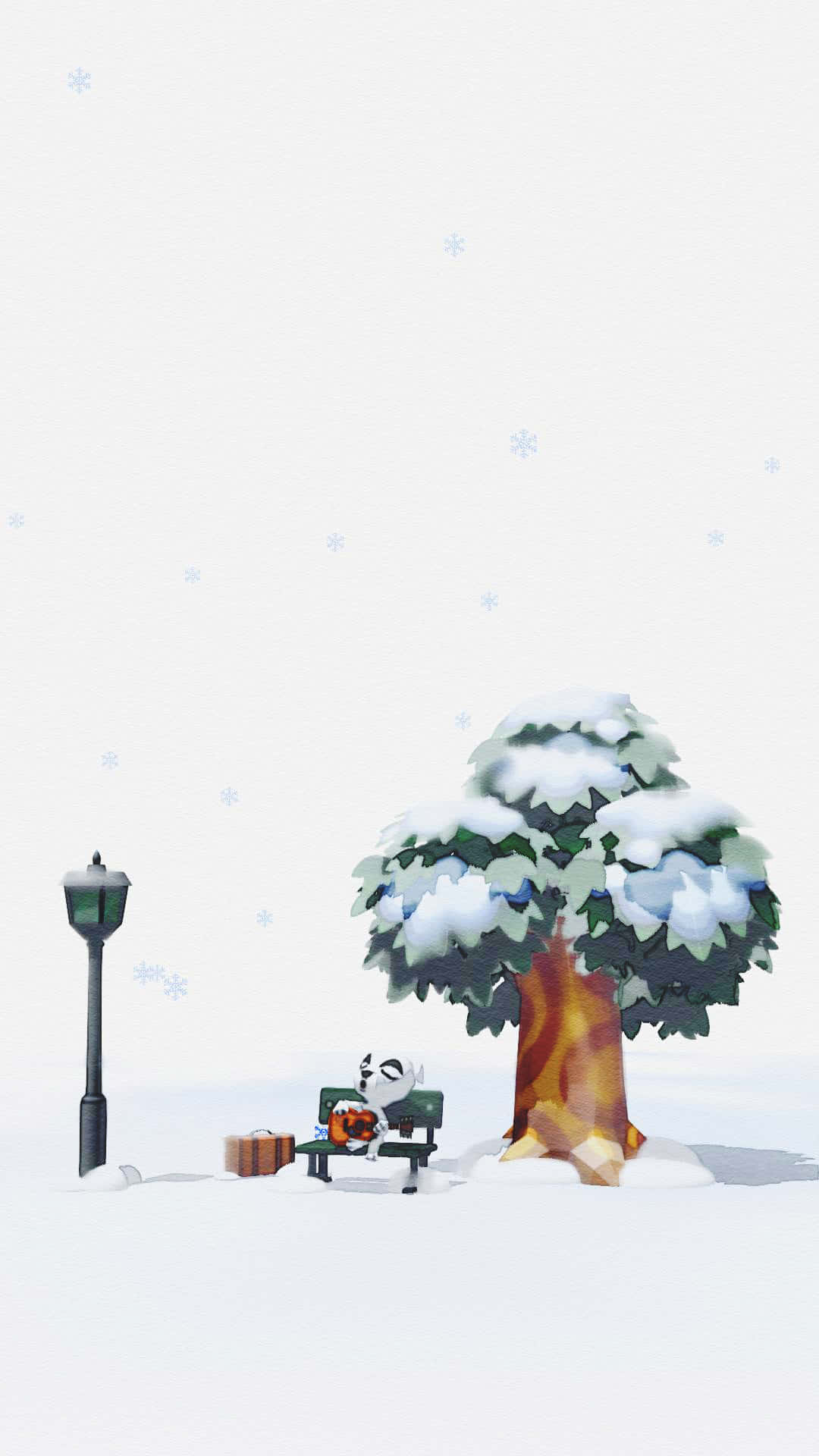 Oplev magien af Animal Crossing vinter Wallpaper