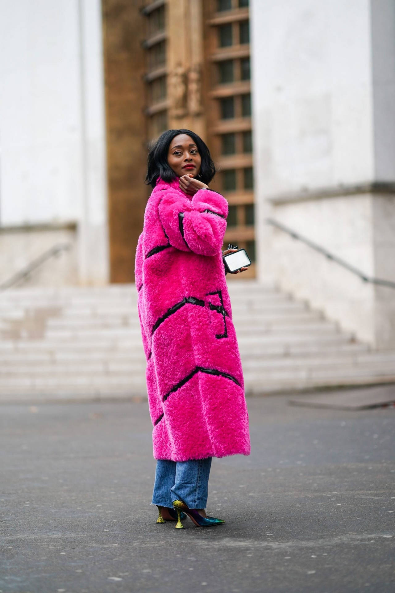 Animal Fur Coat In Pink Wallpaper
