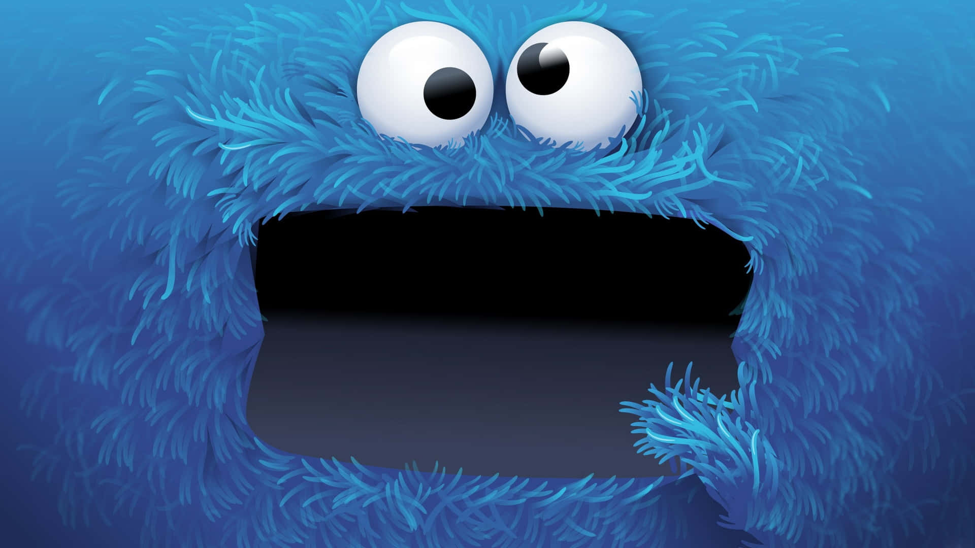 A Blue Monster With Eyes And A Mouth Wallpaper