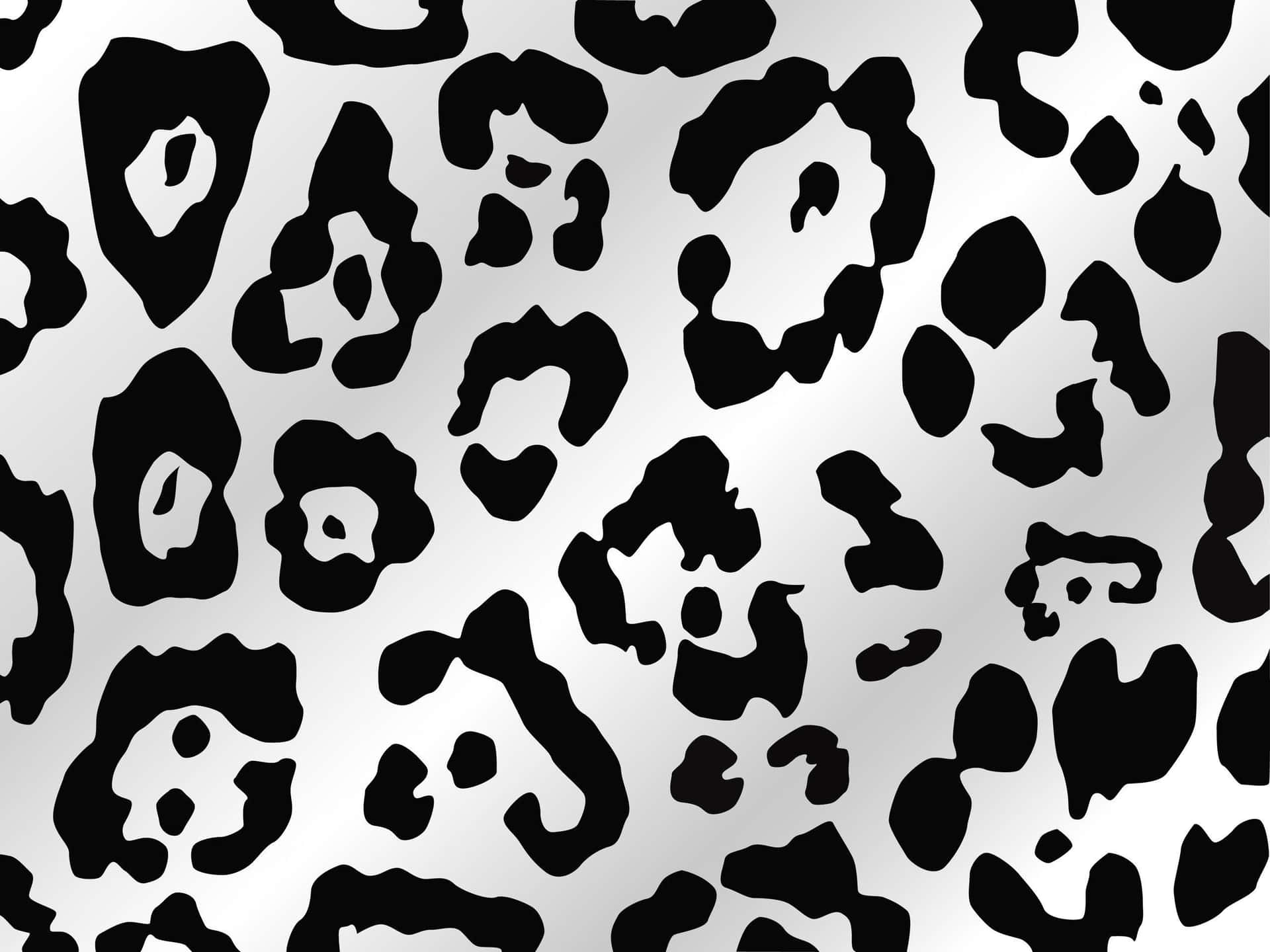Ensvartvit Leopardmönstrad Design. Wallpaper