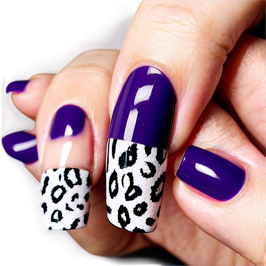 Animal Print Acrylic Nails Png 06202024 PNG