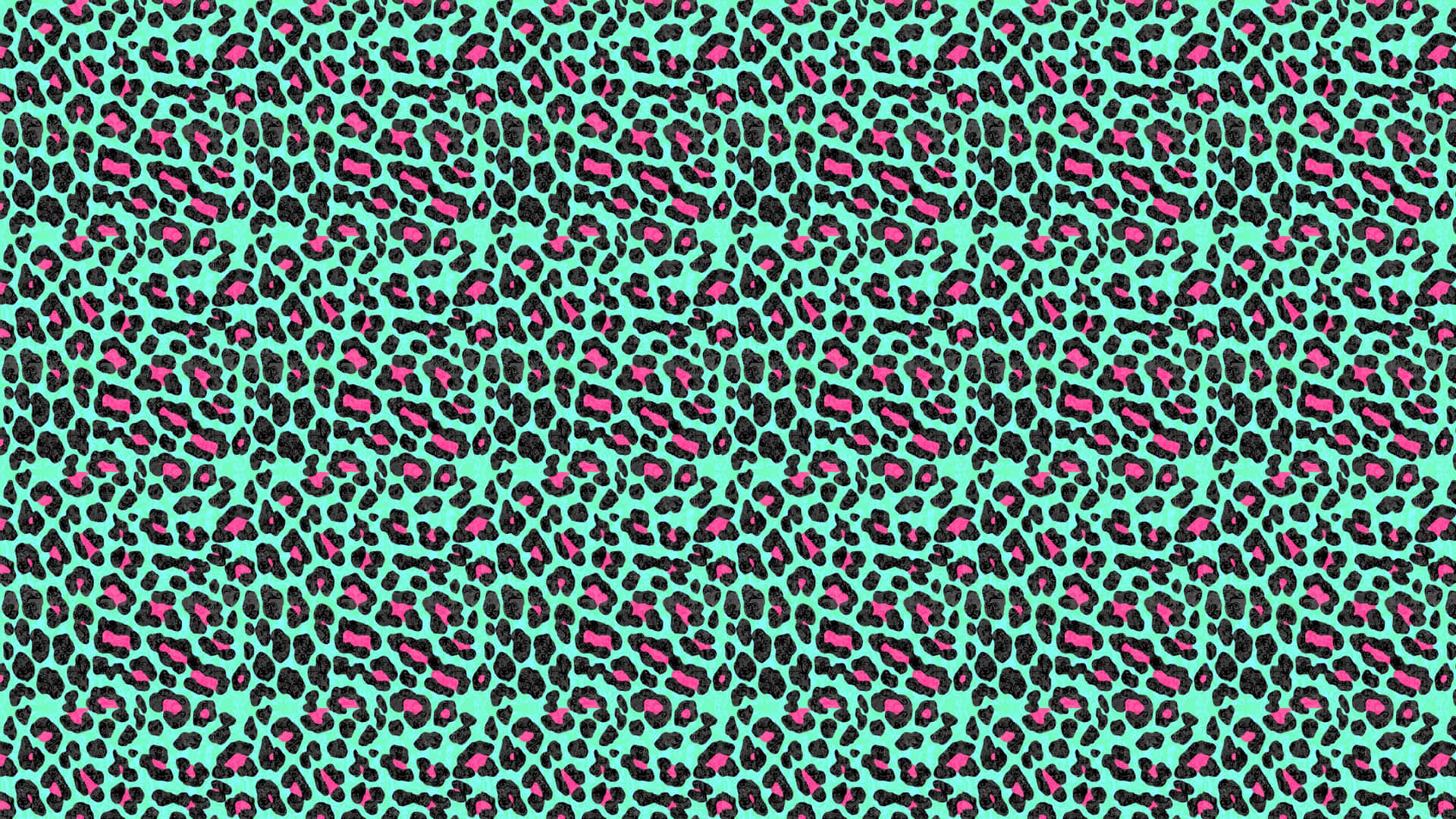 Etgrønt Og Pink Leopard-print Mønster.