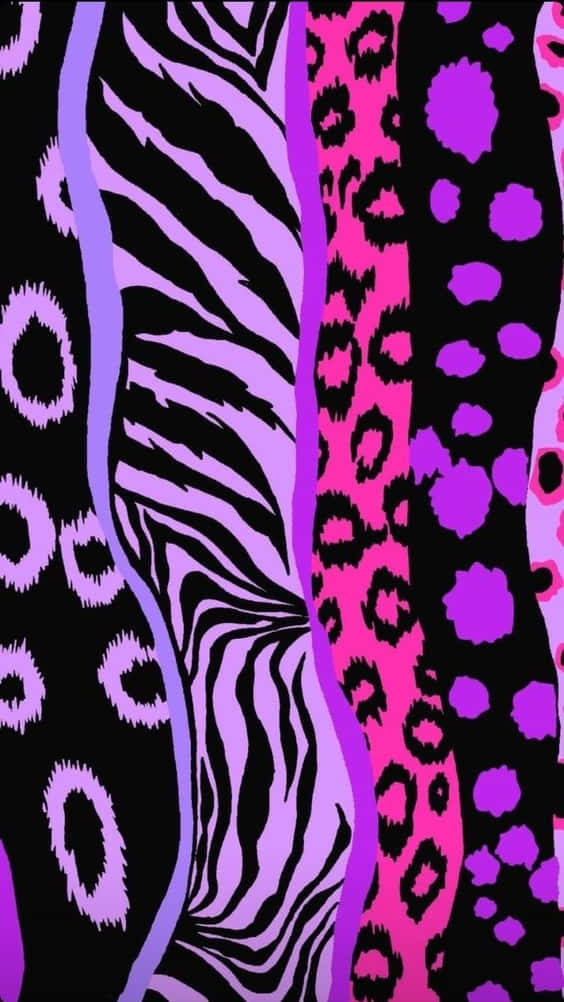 Unpatrón De Estampado De Cebra En Color Púrpura Y Negro Fondo de pantalla