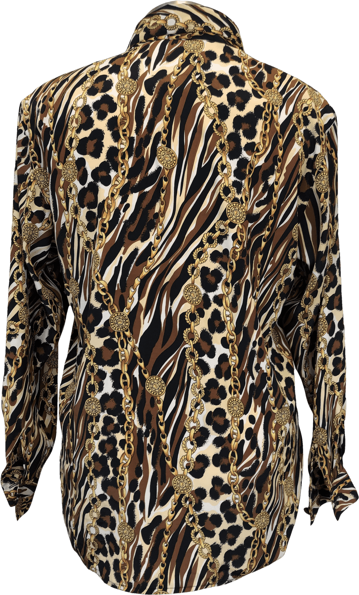 Animal Print Gold Chain Blouse Design PNG