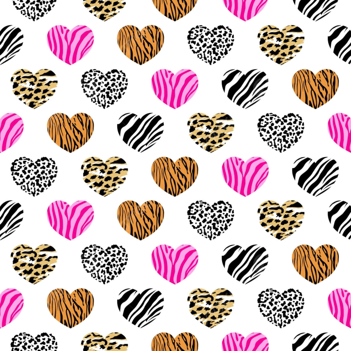 Animal_ Print_ Hearts_ Pattern Wallpaper