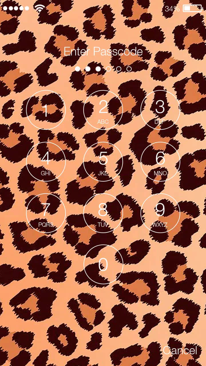 Entelefon Med Leopardmönster På Det Wallpaper