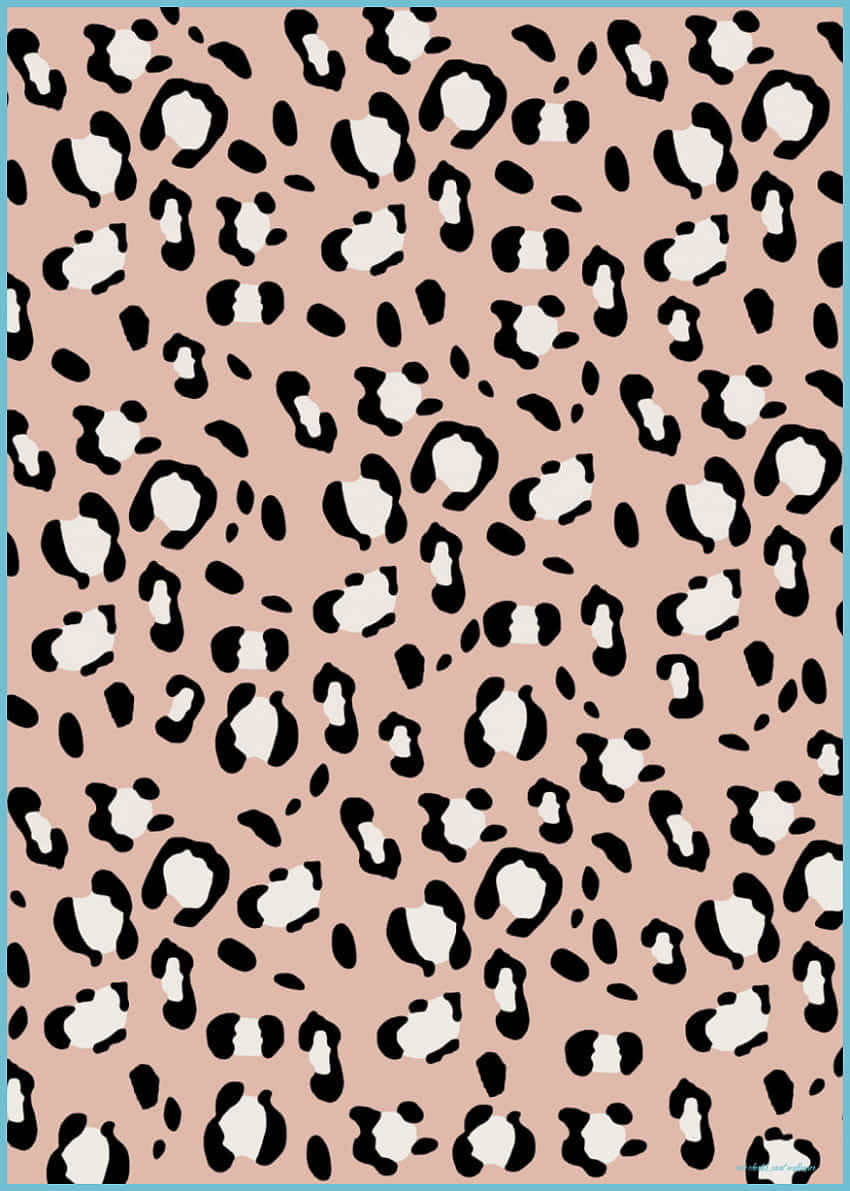 Einrosa Und Schwarzes Leopardenmuster-stoff Wallpaper