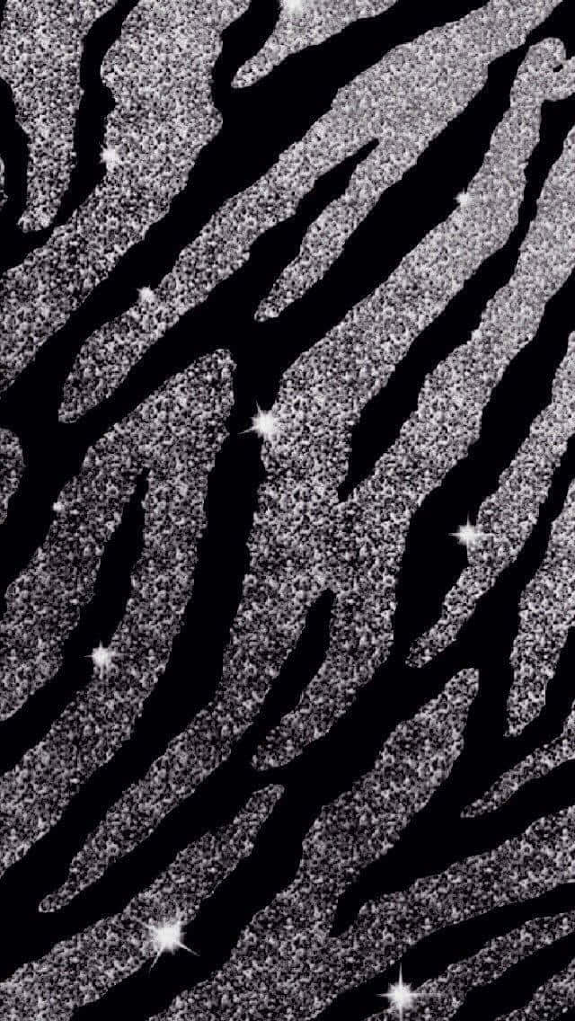 En sort og sølv zebra-drukning tapet Wallpaper