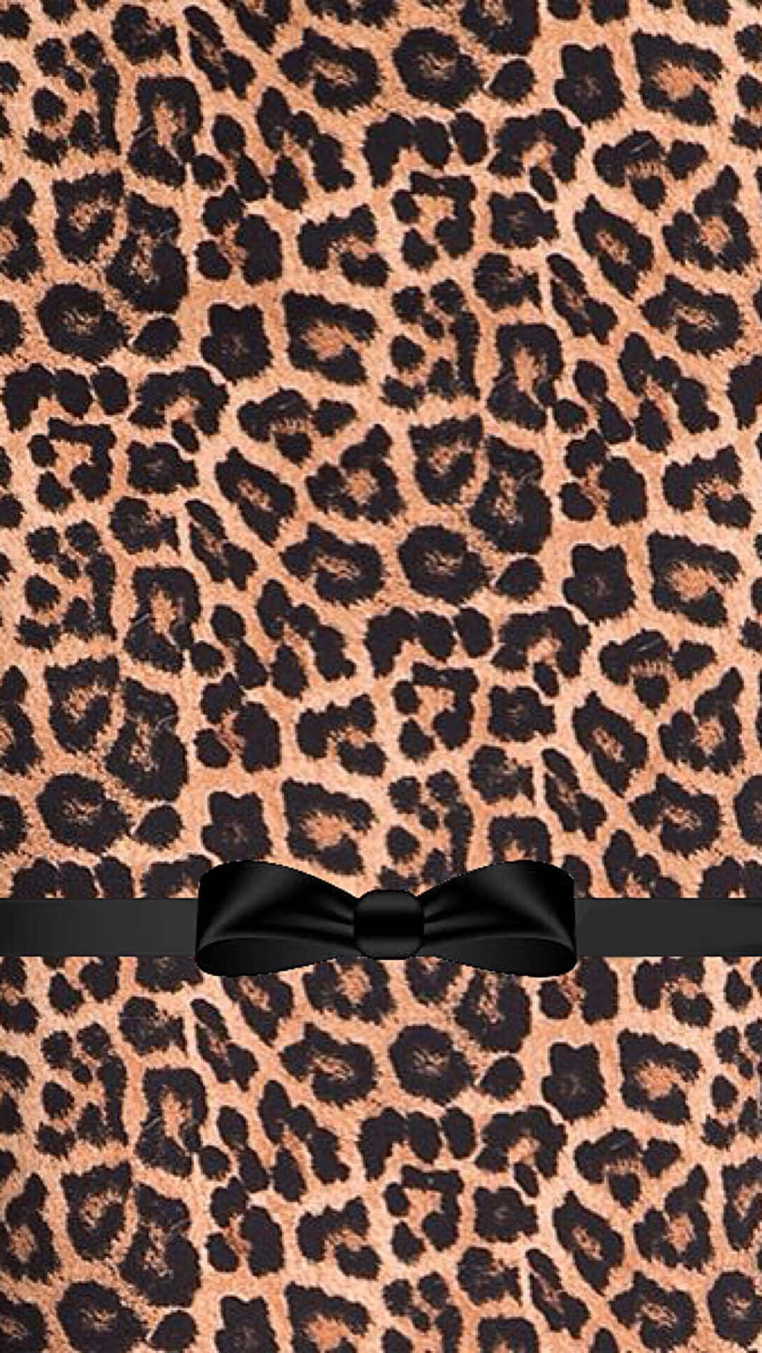 Leopard Print With Black Bow Wallpaper