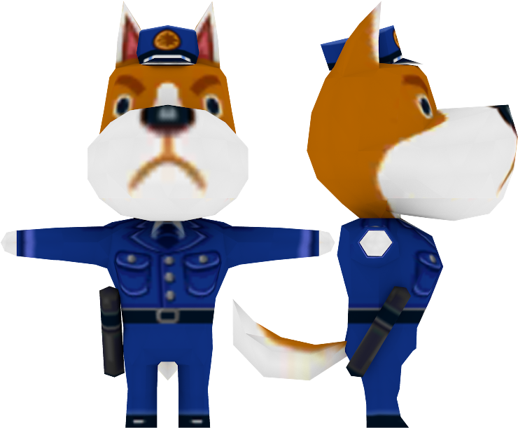 Animal_ Crossing_ Police_ Dog_ Character PNG