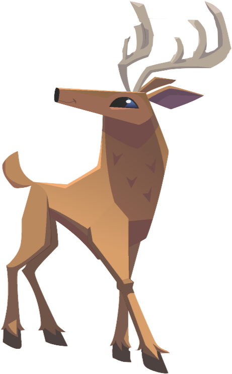 Animal_ Jam_ Stylized_ Deer_ Character PNG