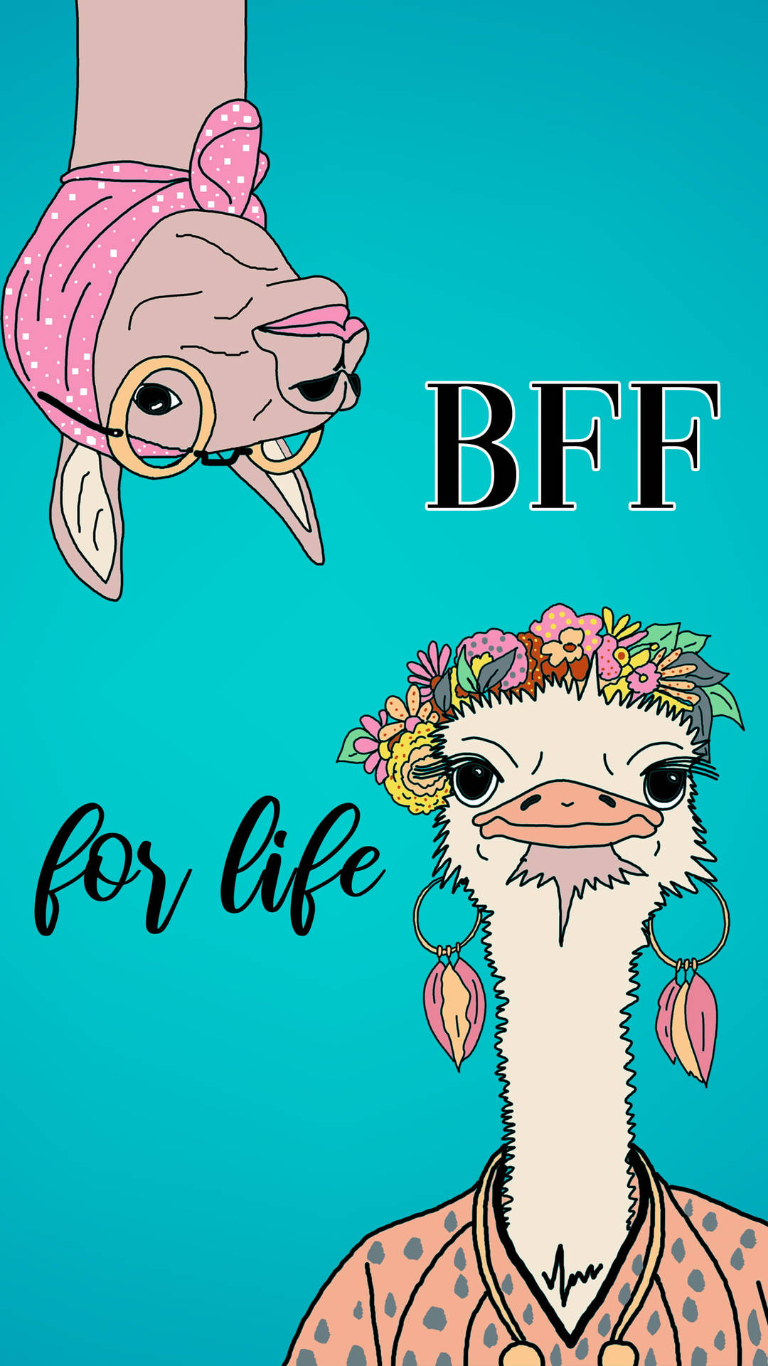 Animals Girly BFF For Life Wallpaper