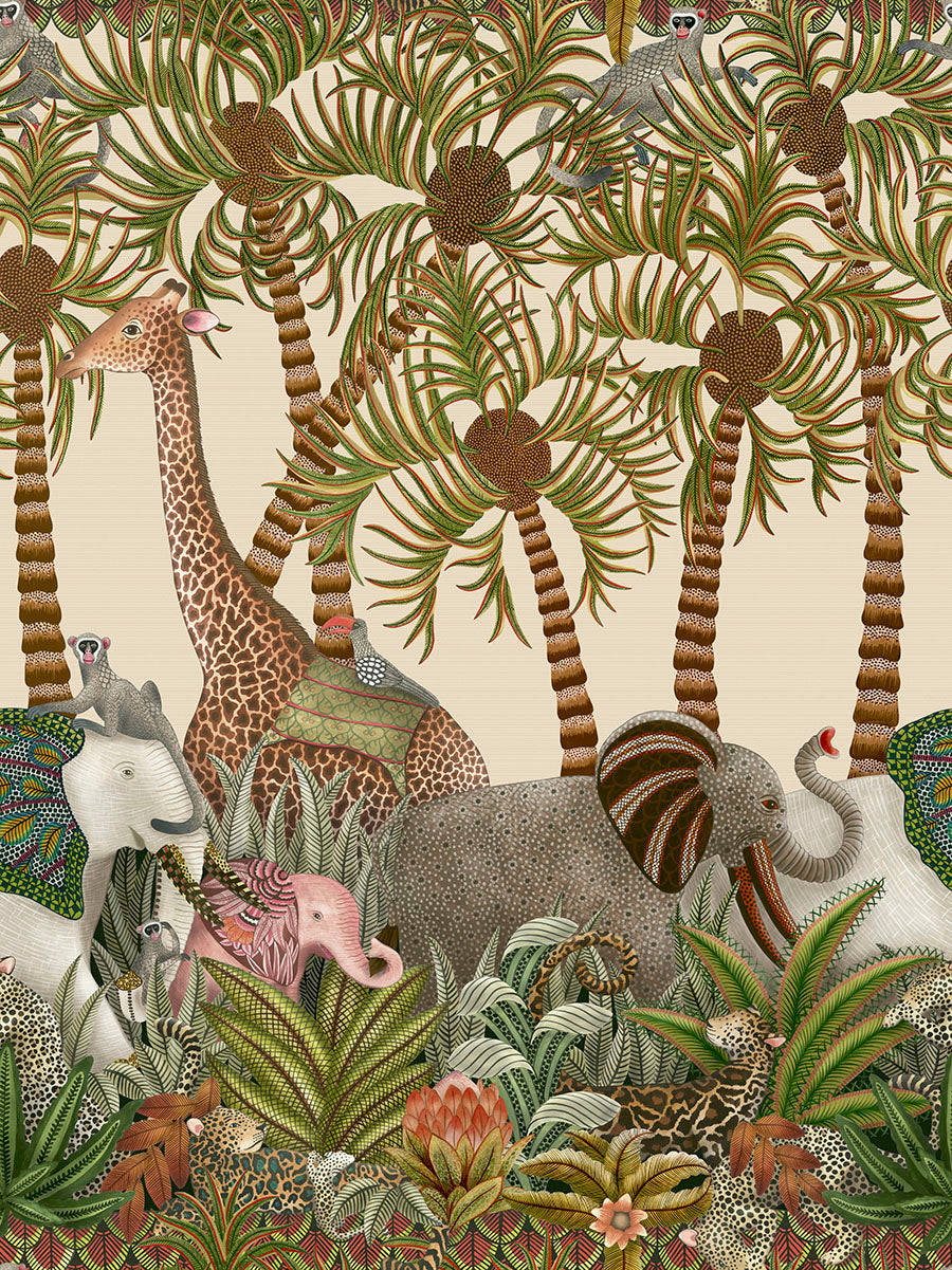 Animals Parading To Letaba River Digital Art Wallpaper