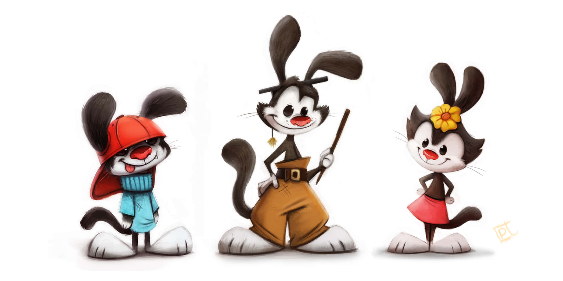 Seven Characters from Animaniacs Showing Kooky Fun