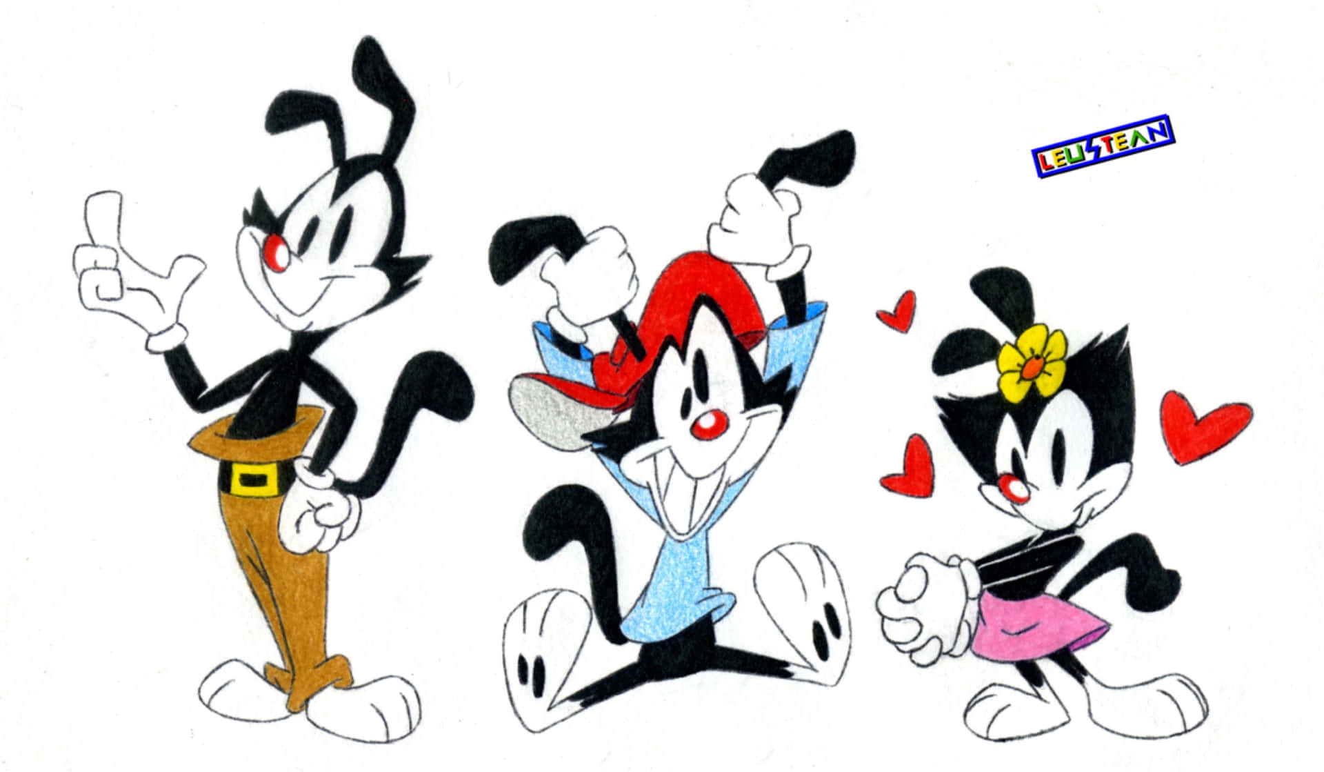 Personajesde Dibujos Animados De Looney Tunes Con Corazones En Sus Caras.